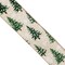 Designer's Shop WR 63-5180 Holiday Glitter Pine trees and snowflake on Burlap linen wired edge ribbons 2.5" x 10 yards